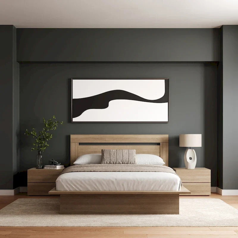 Malibu 4-Piece Bedroom Set with Bed, Headboard, and 2 Nightstands