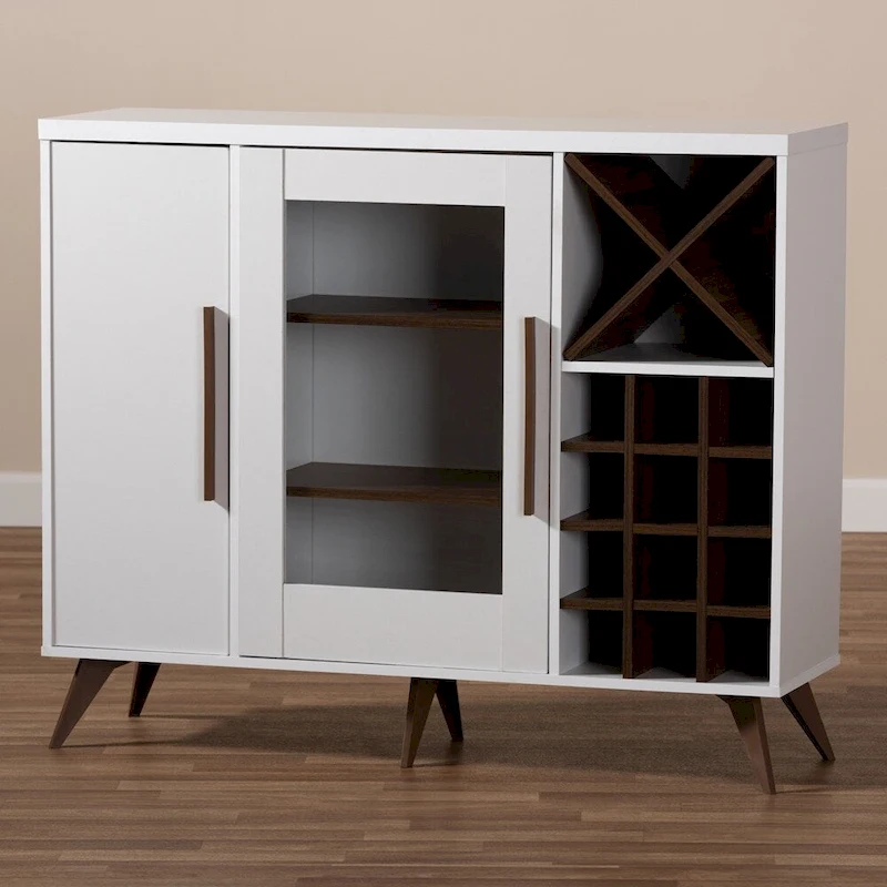 Pietro Mid-Century Modern Finished Wine Cabinet - 38.78 High x 47.24 Wide x 13.39 Deep