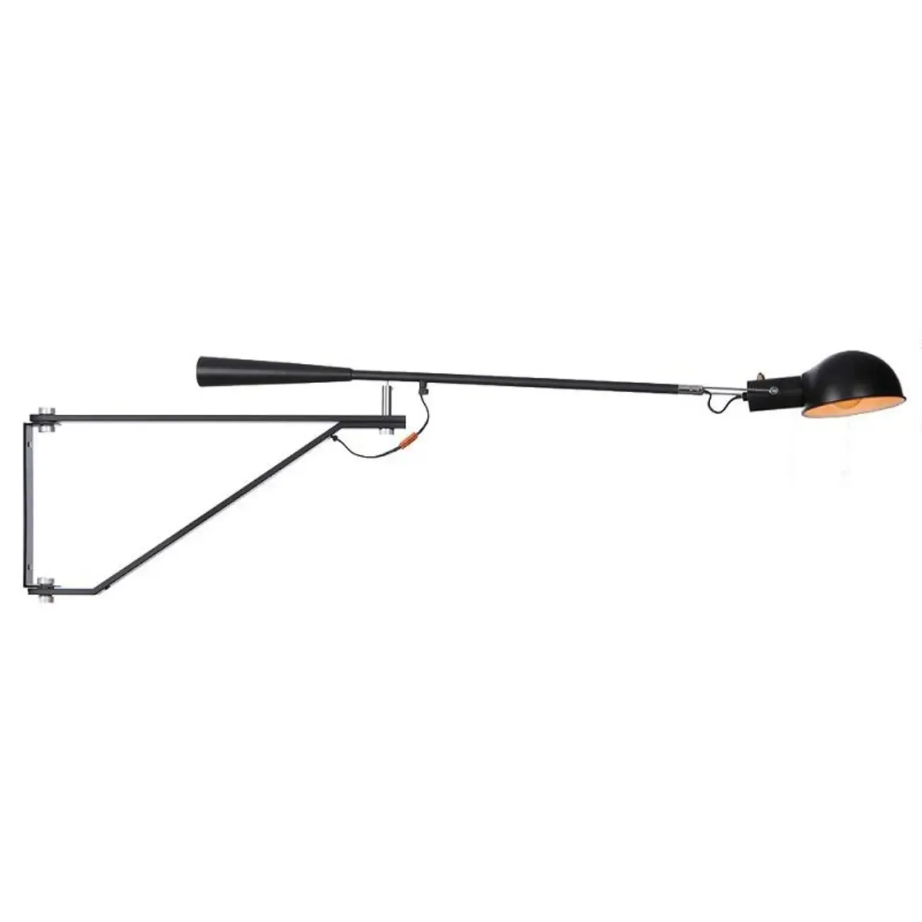 Modern Black Metal Long Arm Swing Wall Light