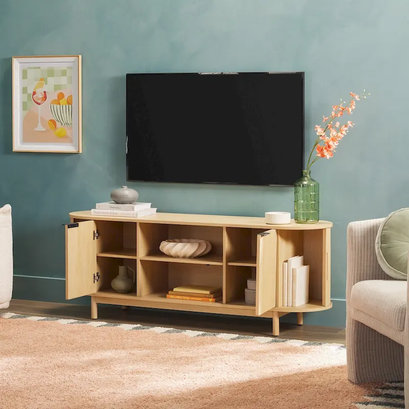 Middlebrook Modern Reeded 60-inch TV Stand with Rounded Edges