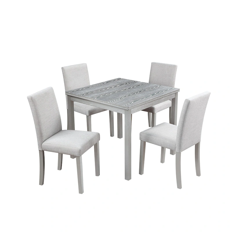 5 Piece Wooden Dining Table Set
