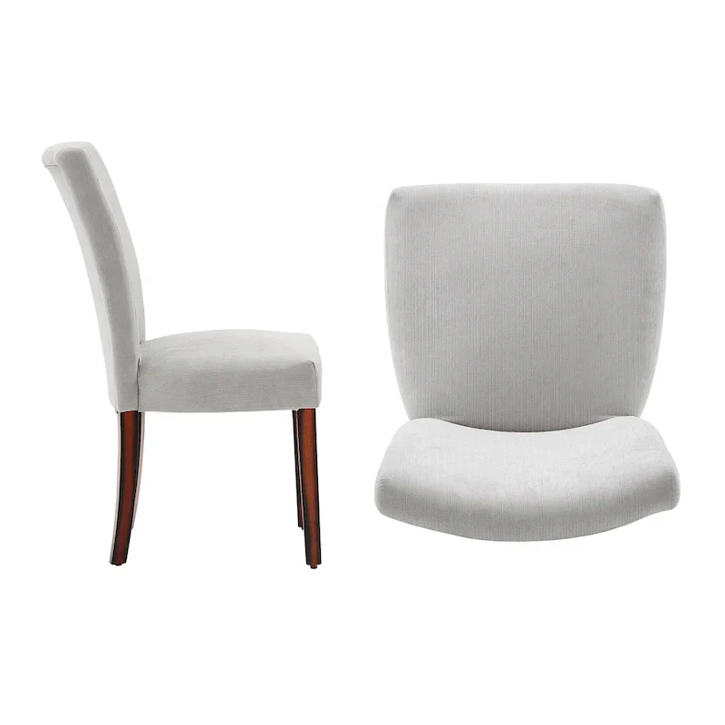Chenille Upholstered Dining Chairs Set of 2 - Espresso Legs