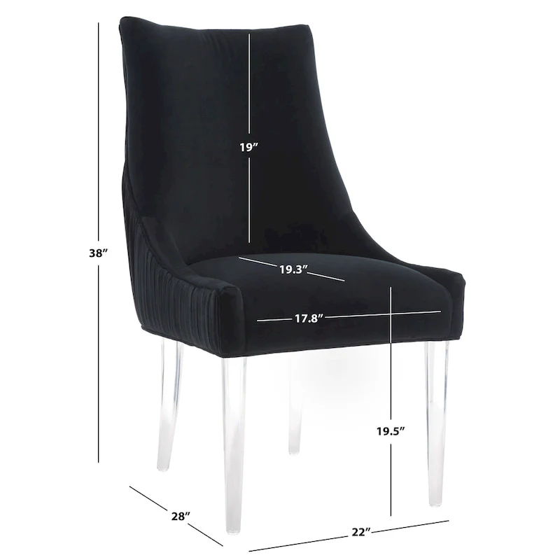Acrylic Leg Dining Chair - 22W x 28D x 38H Modern Glamour Style