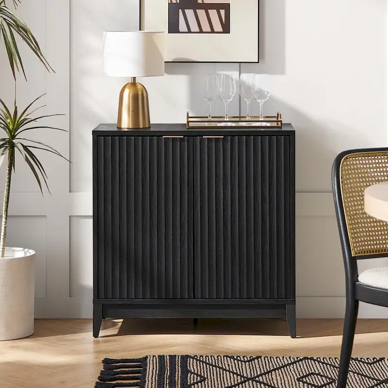 Mopio Brooklyn Storage Cabinet, Modern Farmhouse Entryway Accent Cabinet, Buffet Sideboard, Credenza