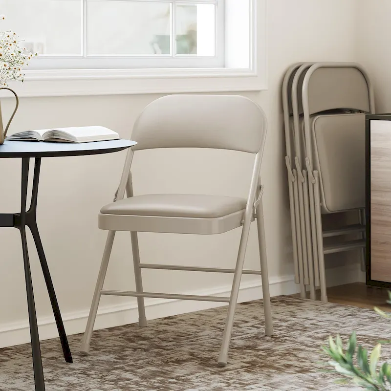 Folding Chairs 2/4 Pack With Padded Cushion and Back