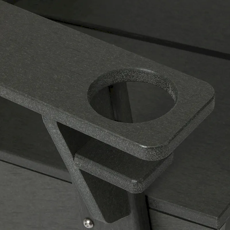 Polytrends Coastin Modern Poly Adirondack Chair (Set of 4), Black