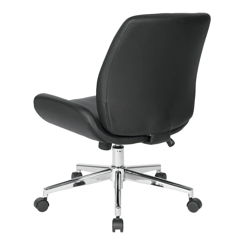 Office Chair with Faux Leather and Chrome Finish Base