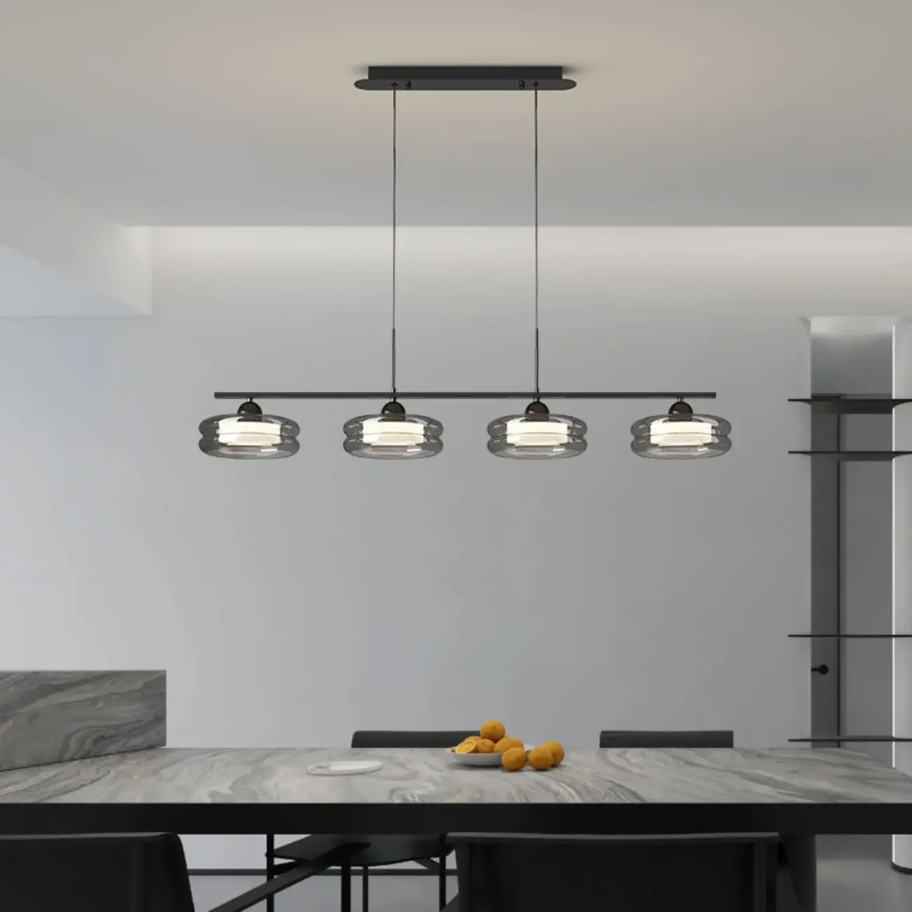 Modern 3-Gear Dimming LED Island Pendant Light for Kitchen