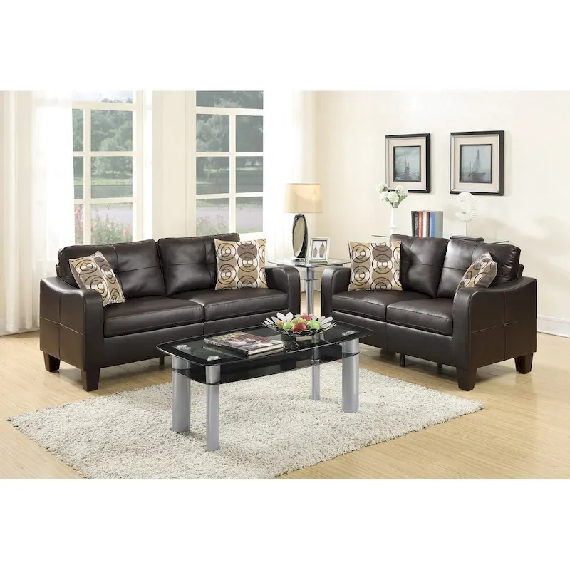 2 Piece Sofa Set with Accent Pillows
