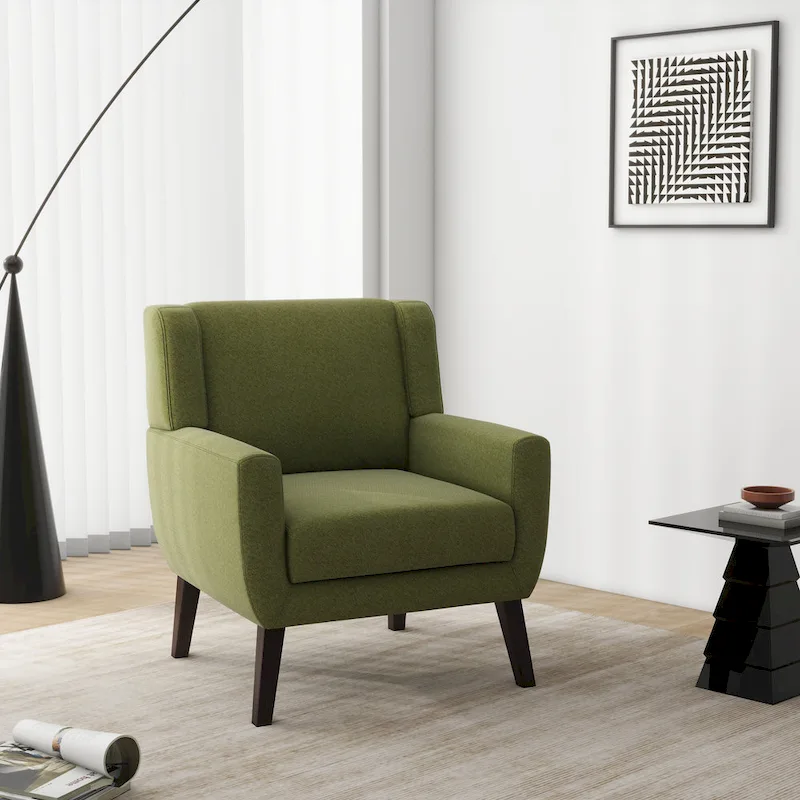 Wide Back Accent Chair with Wingback Design - Single Seater