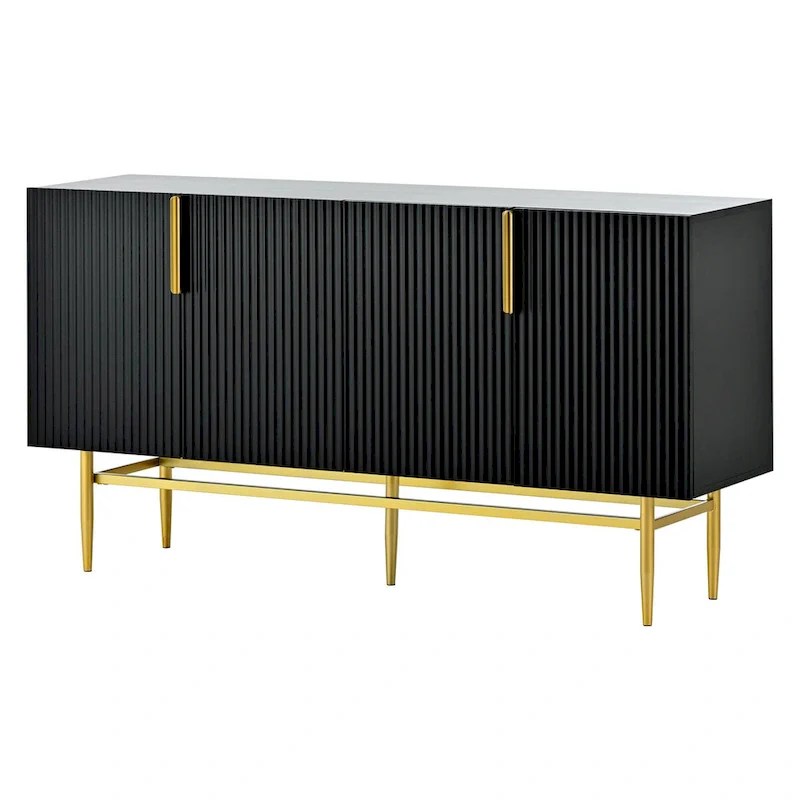 4-Door Sideboard Buffet Cabinet with Metal Handles - 60L x 15.2W x 30.9H inches