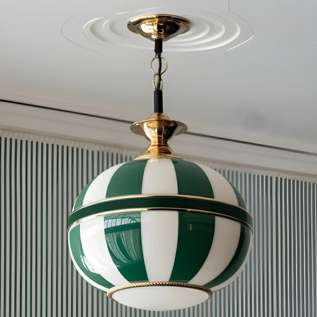Modern Glass Green Globe Kitchen Pendant Lighting