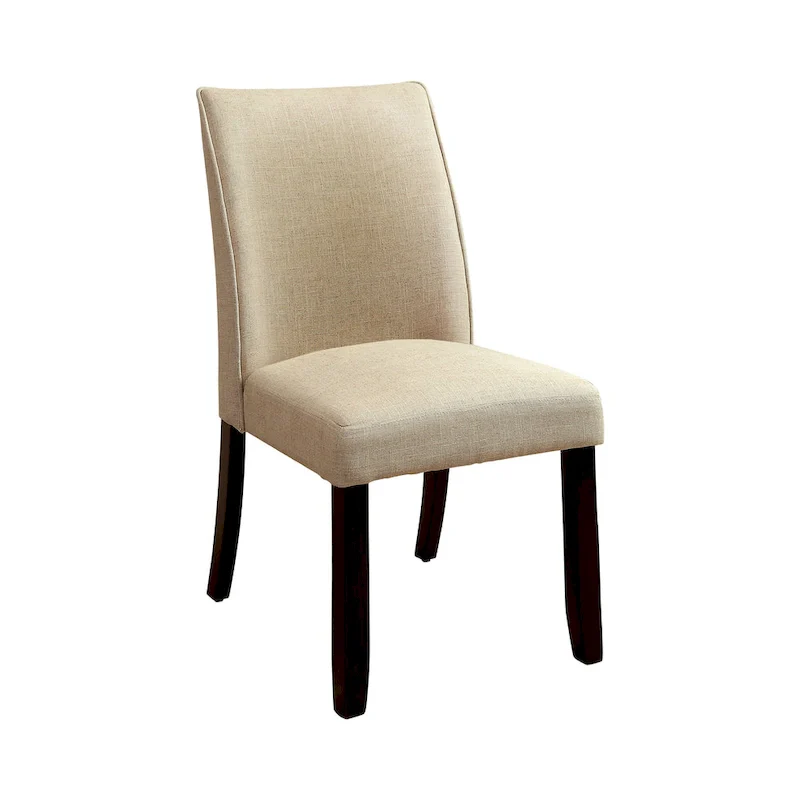 Modern Ivory Fabric Upholstered Dining Chair