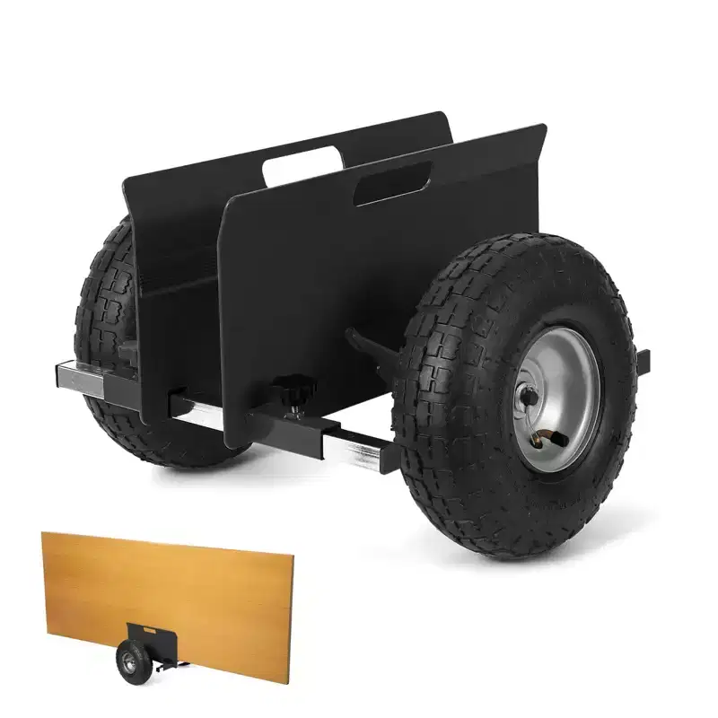 Panel Dolly 600 LBS Capacity with Adjustable Clamp, 10 Inch Rubber Inflatable Tires,All Terrain Drywall Mover for Sheets and Door Transport