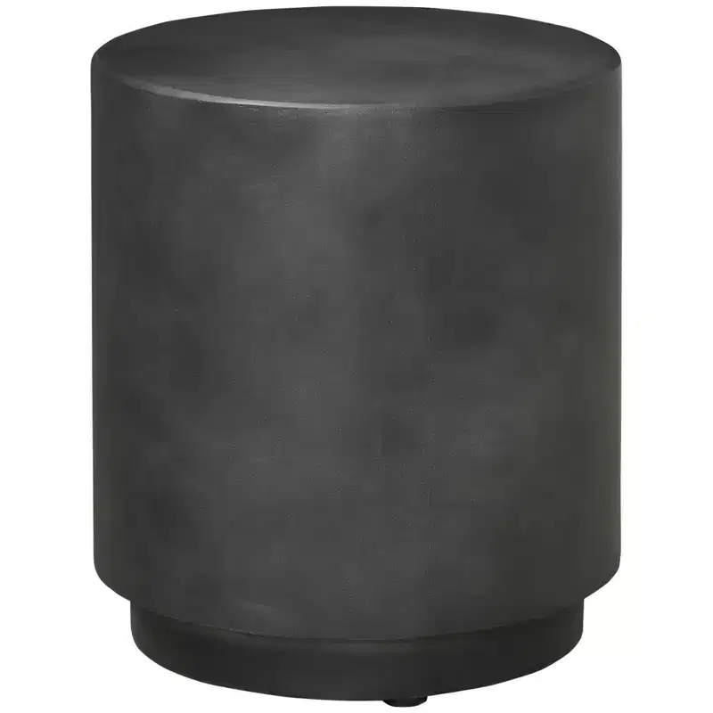 HOMCOM Lightweight Accent Table with Concrete Finish, Round Side Table with 4 Adjustable Feet for Indoor, Outdoor