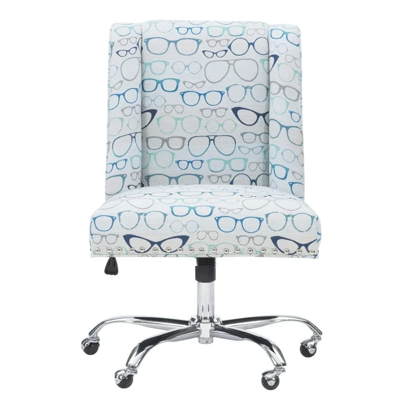 Blue Multi Optical Swivel Office Chair with Adjustable Height, 1-Person