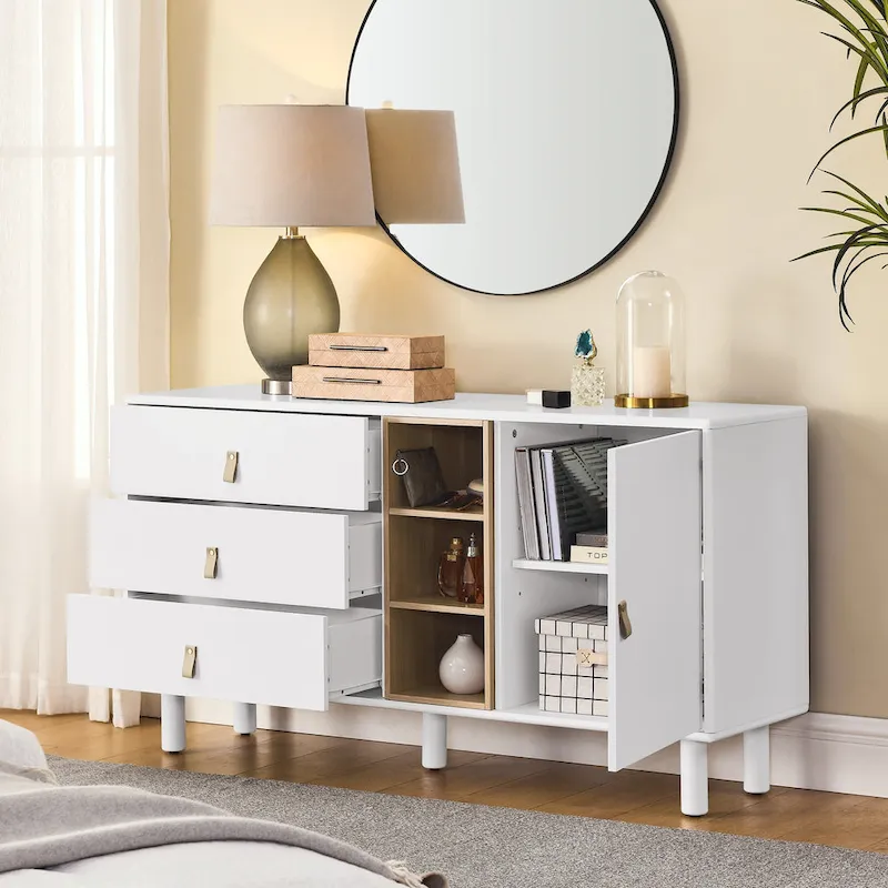 Storage Cabinet with Doors and Drawers