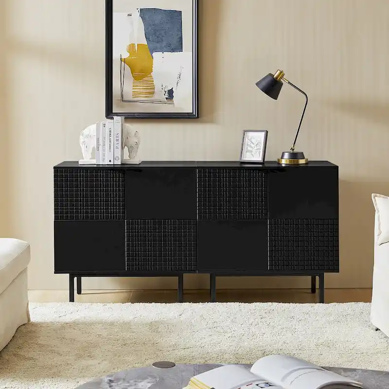 Accent Cabinet - Chocolate Pattern - 2 Doors with Metal Legs