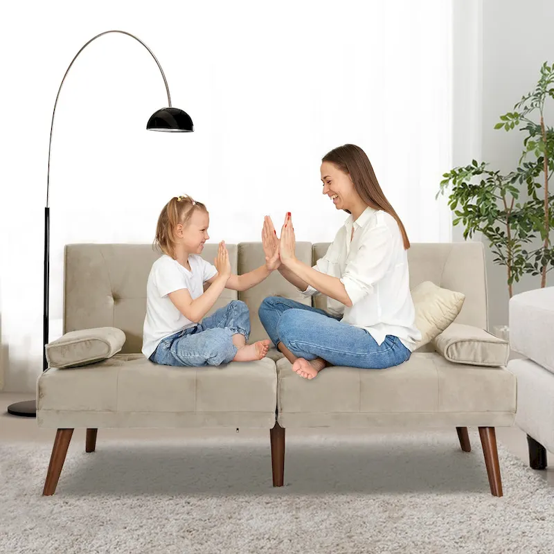 Futzca 60  Small Loveseat, 3 in 1 Cute Convertible Sofa Bed