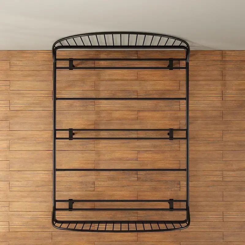 Furniture of America Duke Curved Metal Powder Coated Bed Frame, No Box Spring Needed