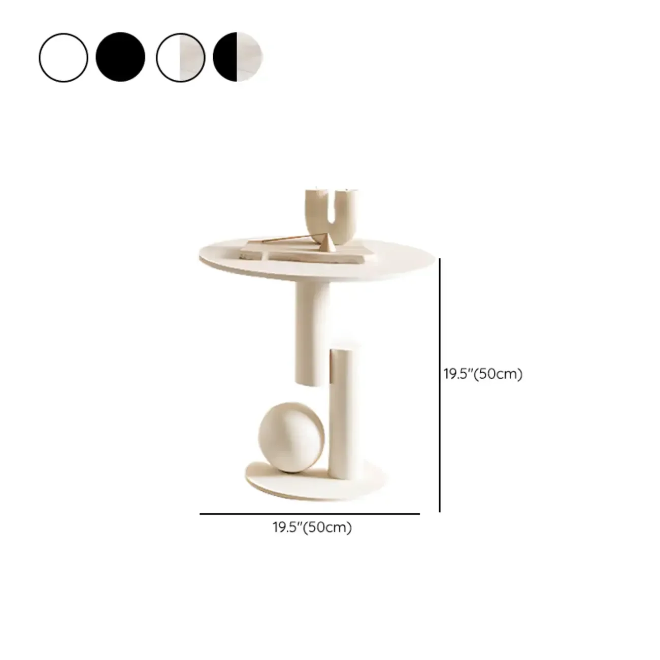 Modern White Stone Top Coffee Table with Scratch Resistant