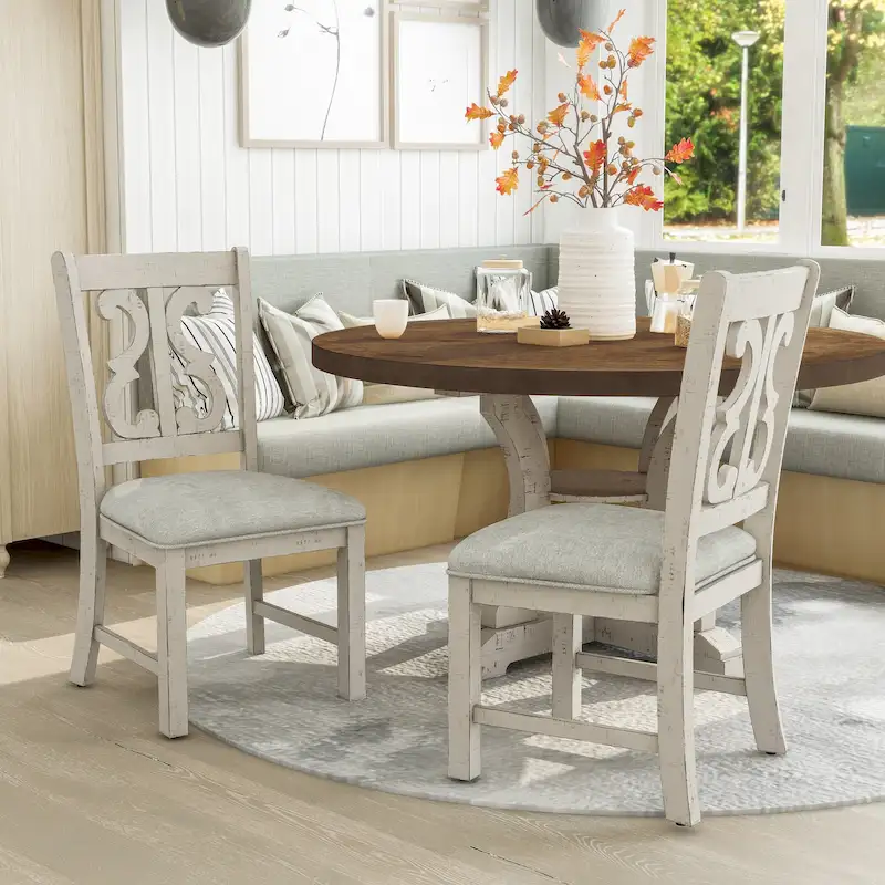 Sylmer Farmhouse Wood Dining Chairs