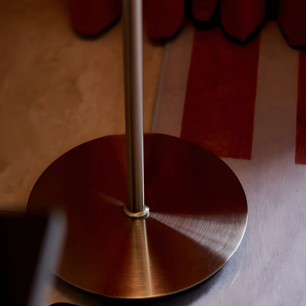 Caramel Gradient Glass Dome Table Lamp Stainless Steel Base