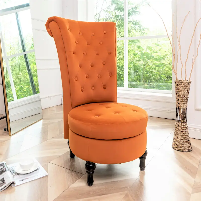 Gosser 20 Wide Velvet High Back Vanity Chair