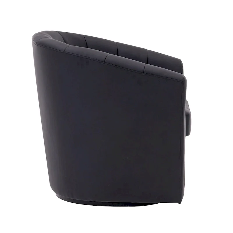 Swivel Barrel Accent Chair - Faux Leather Single Seat