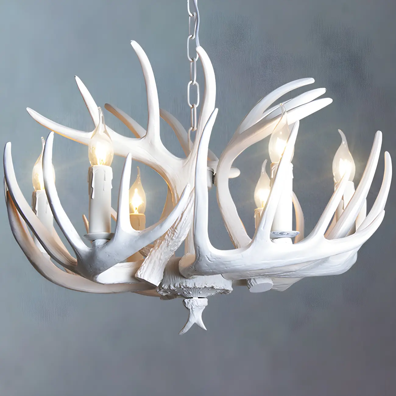 Rustic Unique Resin Antler Candelabra Chandelier