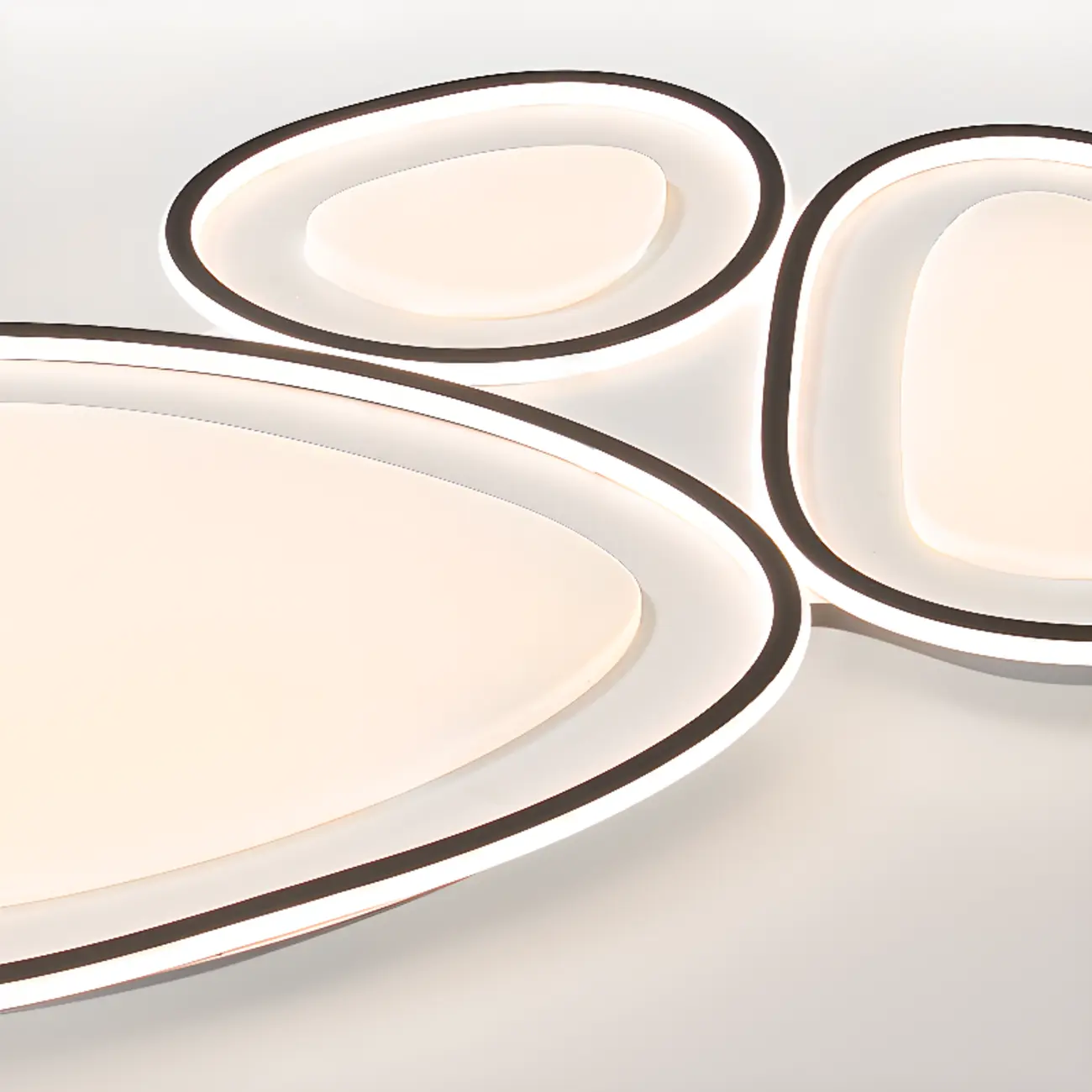 Modern Black-White Flush Ceiling Light with 3 Gear Dimming