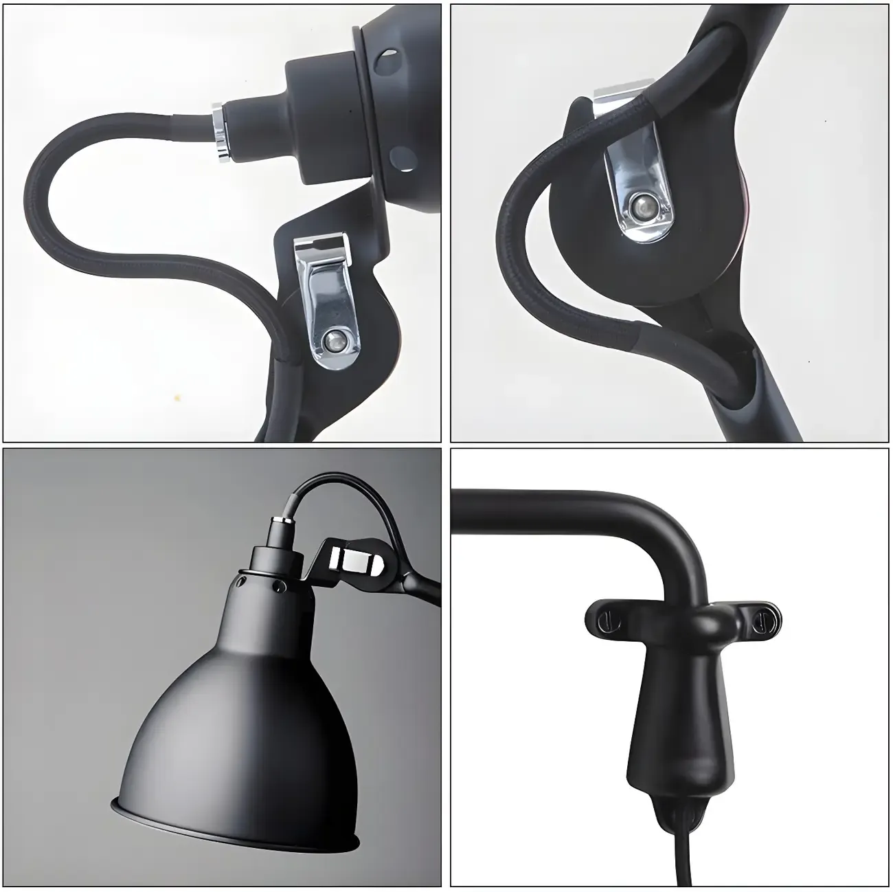 Industrial Black Swing Arm Aluminum Shade Wall Light