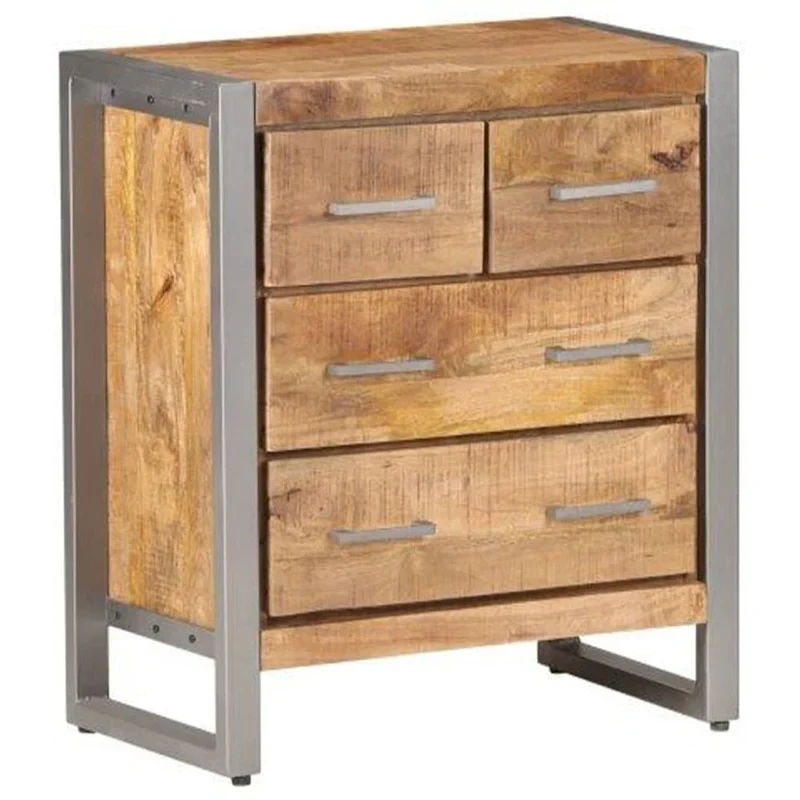 vidaXL Sideboard 23.6x13.8x27.6 Rough Mango Wood