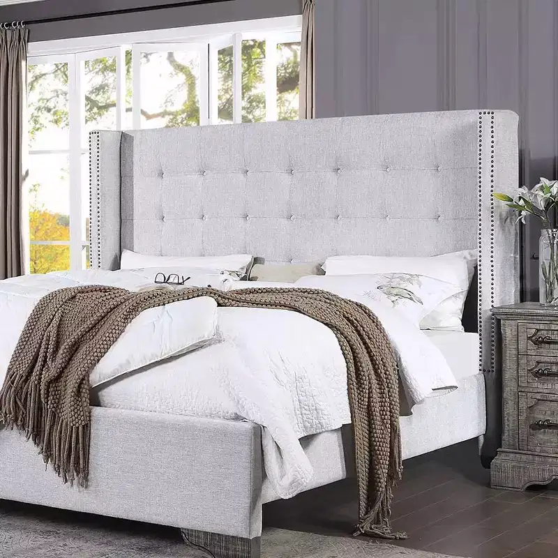 90" Eastern King Bed Artesia with Buttonless Tufting & Wood Frame - Acme Furniture