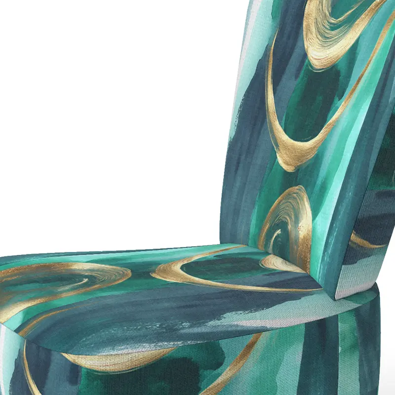 Geometric Black And Teal IV Upholstered Accent Chair