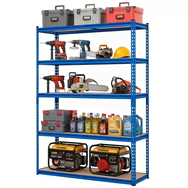 5 Tier Garage Storage Shelves, 2500LBS Capacity Metal Shelving Unit for Garage, Industrial, Warehouse, Kitchen, Closet, , Blue