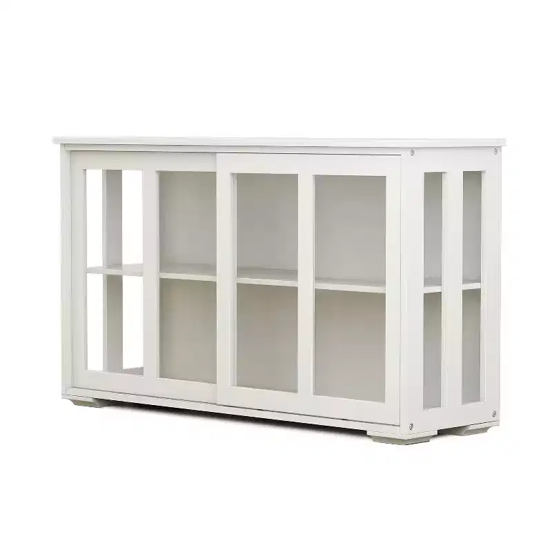 sumyeg Kitchen Storage Cabinet with Glass Door for Pantry or Dining Room
