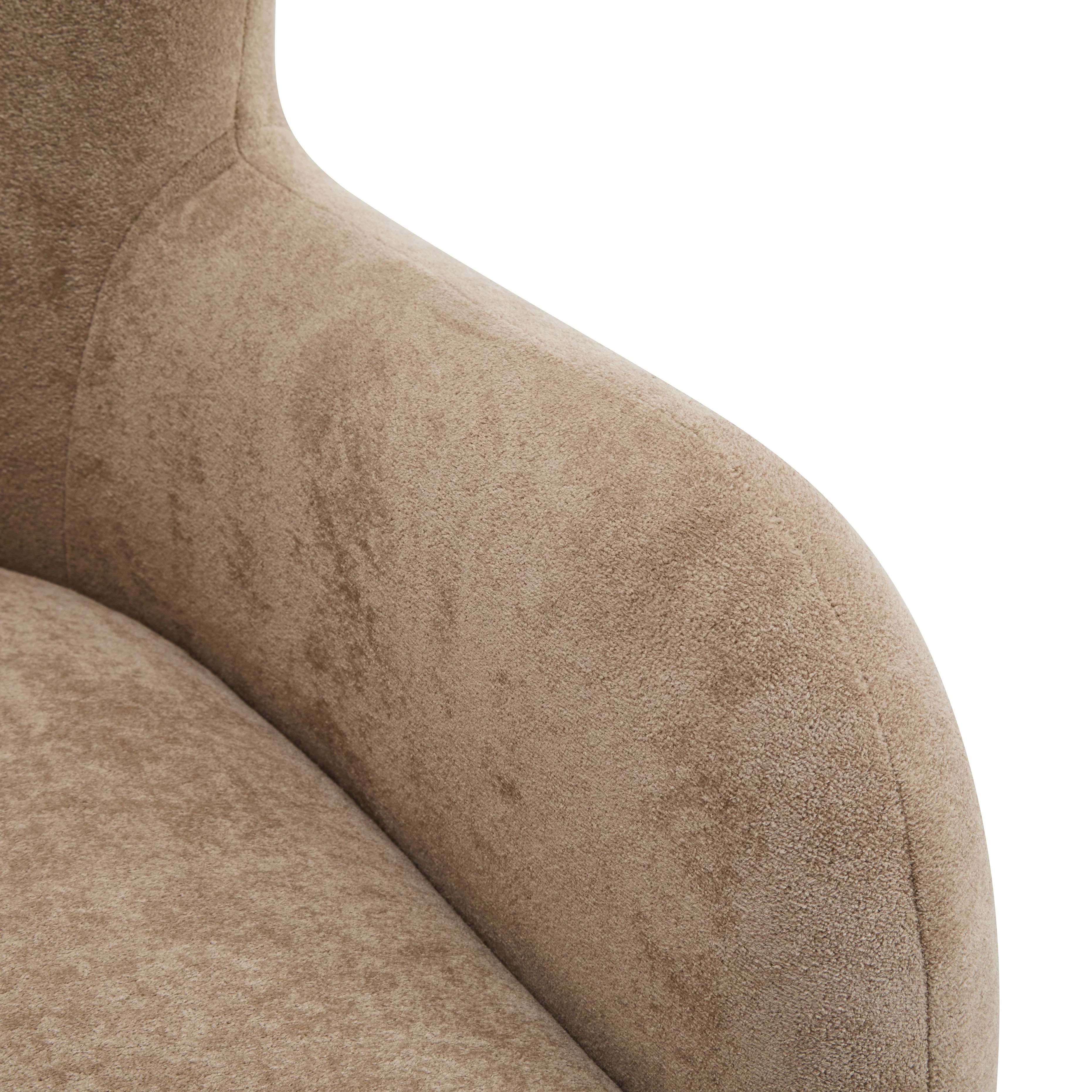 Luxury Modern Fabric Armchair with Round Arms & Tapered Legs