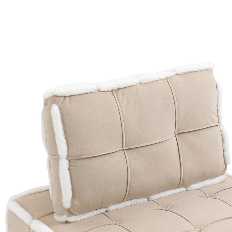 Upholstered Deep Seat Armless Chair Accent Single Lazy Sofa Lounge