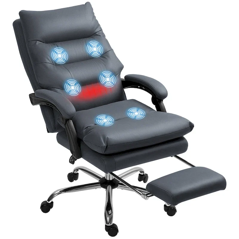 Vinsetto Microfibre Vibration Heated Reclining Massage Office Chair