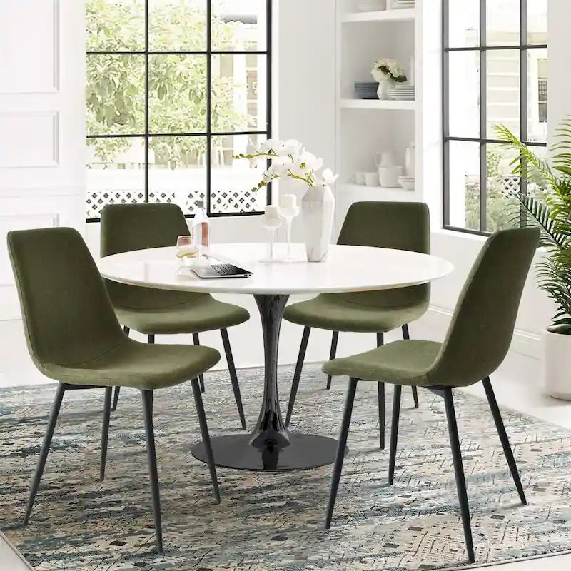 Modern Fabric Upholstered Dining Chairs (Set of 4) - 34x18x18