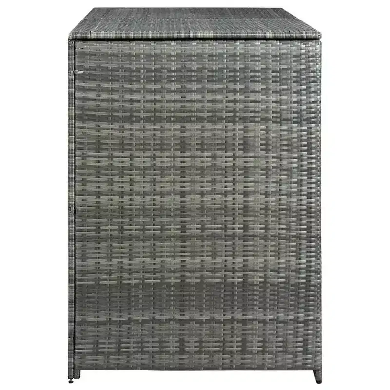 vidaXL Double Wheelie Bin Shed with Lid, Poly Rattan