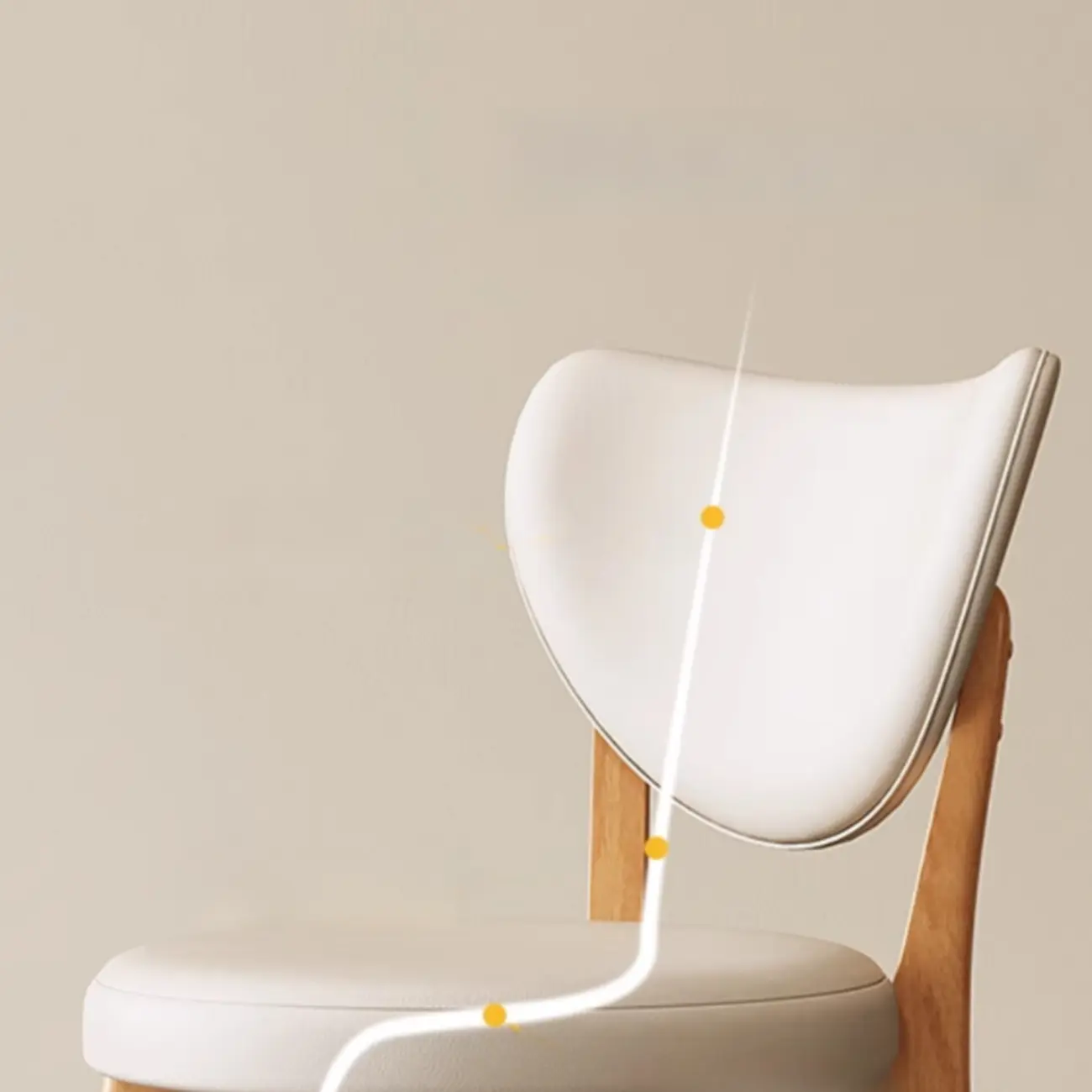 Modern Faux Leather Wingback Armless Dining Chair