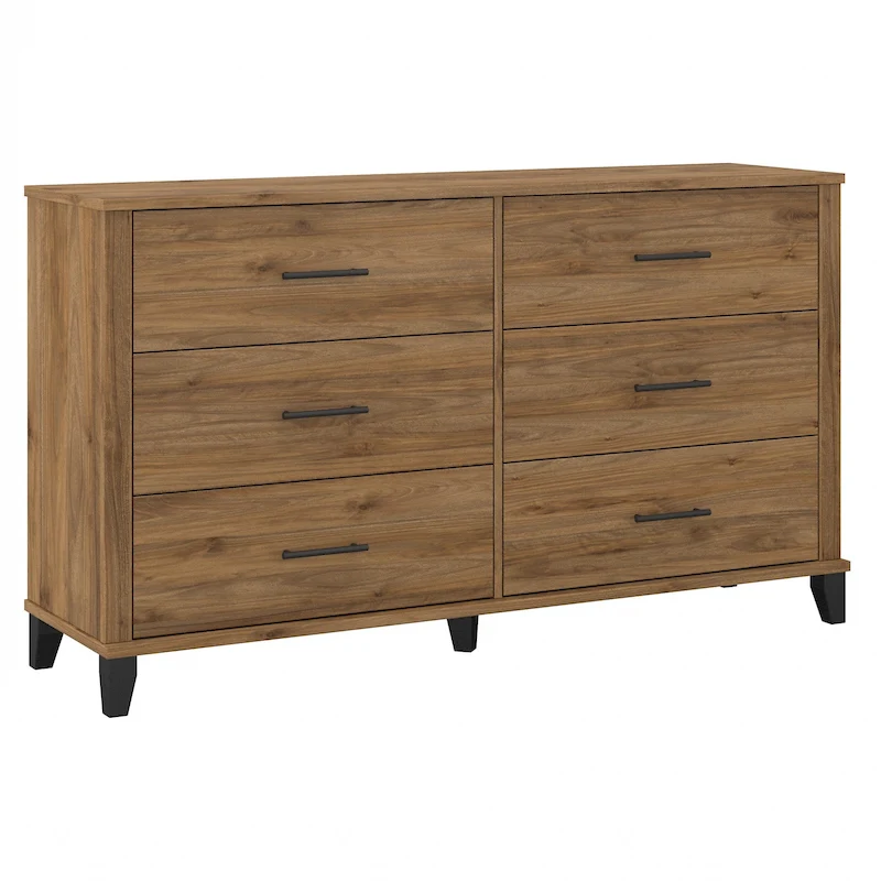 Transitional Grain-textured Grey Dresser