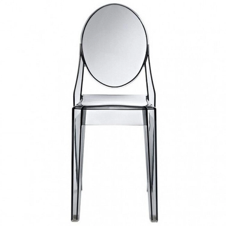 Stackable Mid Century Modern Crystal Clear Side Chairs Dining Living Room Transparent No Arms Accent Desk