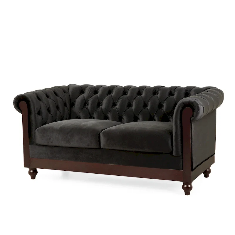 Chesterfield Velvet Loveseat Sofa