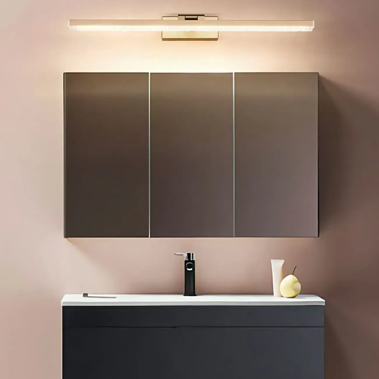 Sleek Gold Linear LED Vanity Light for Bathroom