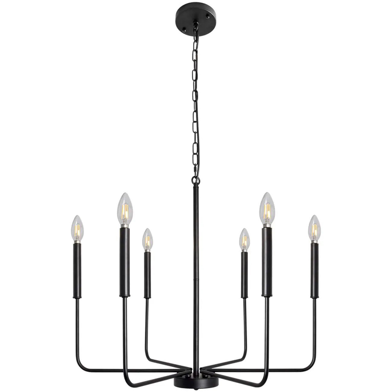 Industrial Black Chandeliers at Home with Adaptable Height