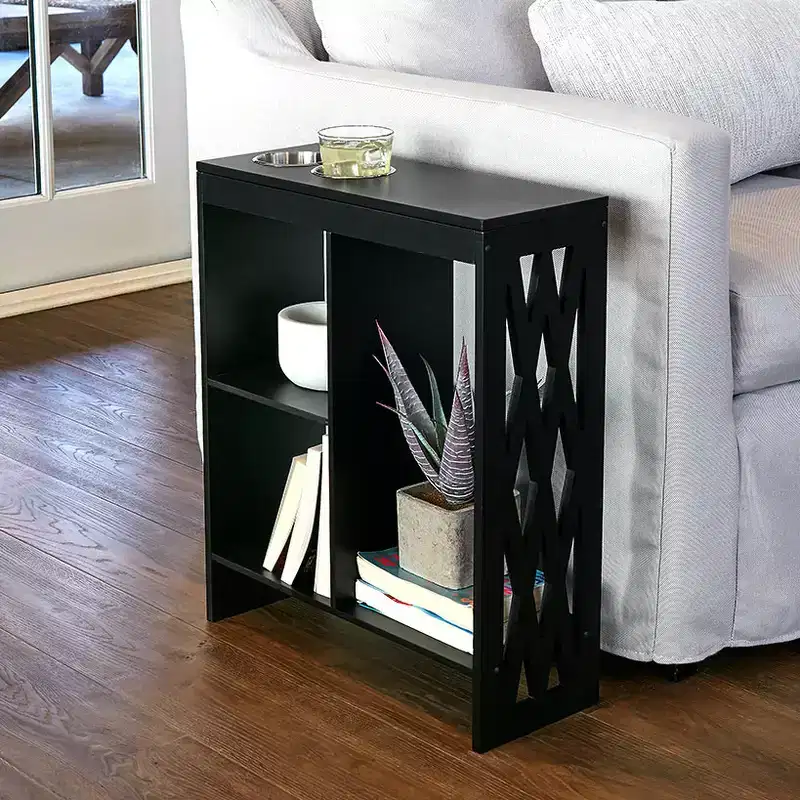 The Lakeside Collection Decorative End Table with Drink Holder