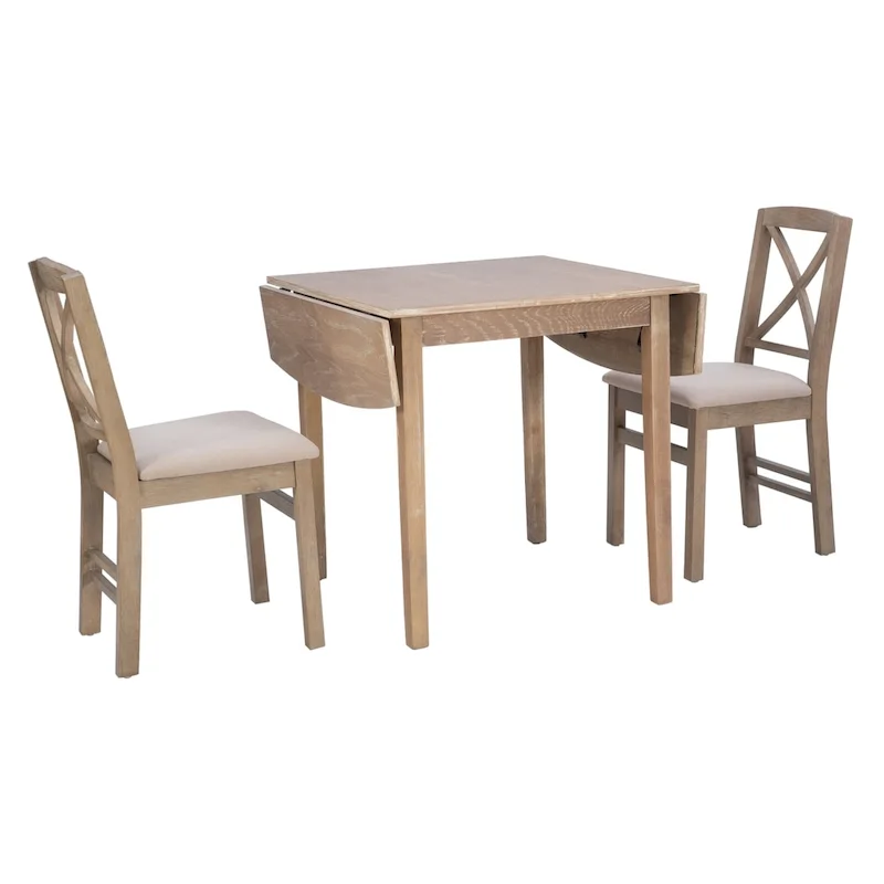 Piedmonth Rustic 3-Piece Drop Leaf Dining Set